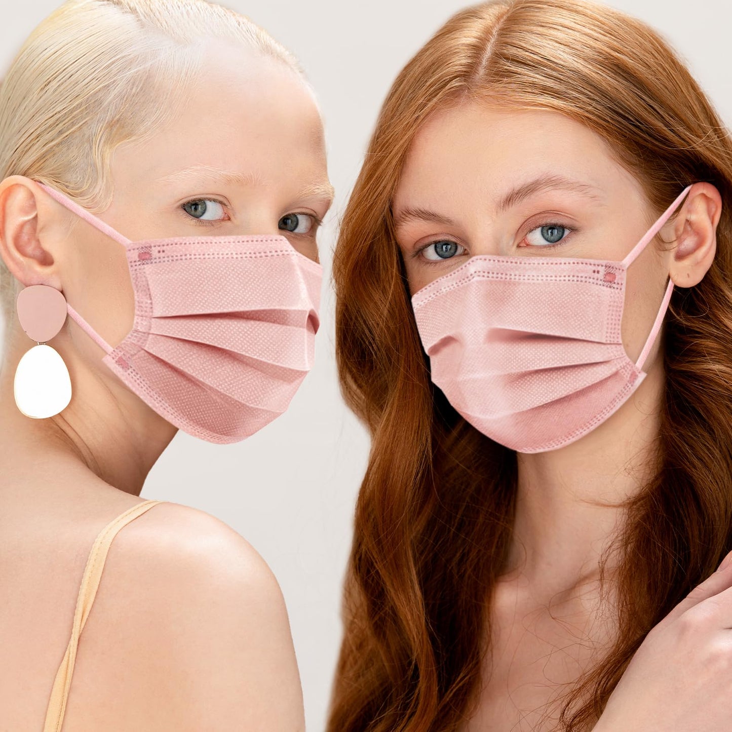 ZIYE 100 Pcs Multicolor Disposable Face Masks, Breathable Non-woven Multicolor Mask Facial Mouth Cover 3 Layer with Nose Clip Elastic Earloop 4Color
