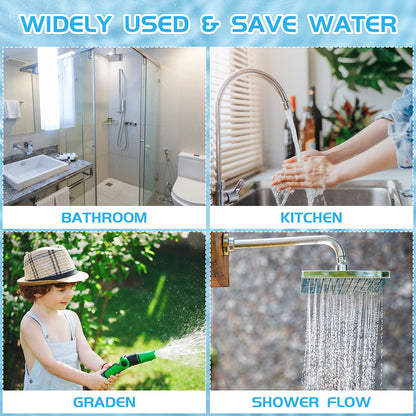 Honoson 7 Pcs Shower Flow Reducer Limiter Set 1/2 Inch Restrictor Control Valve for Fixed Handheld and Shower Head 1.2/1.5/1.8/2/ 2.2/2.5 Gpm