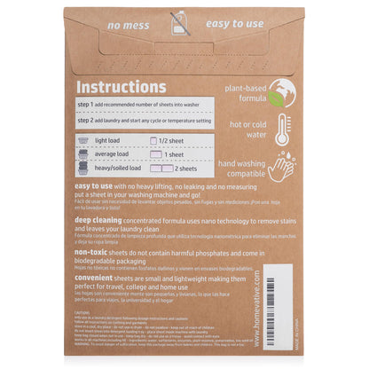 Homevative Laundry Detergent Sheets, 30 Sheets, Up to 60 Loads, Easy Dissolve, Lavender, Eco package, HE Compatible, Septic friendly, Great for travel, college, laundromat and at home
