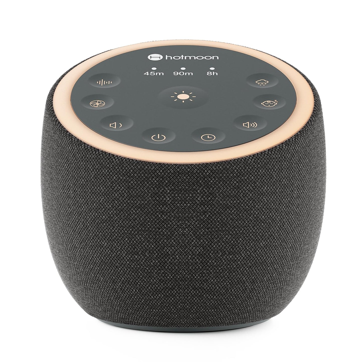Hotmoon Sound Machine with 40 High-Fidelity Sounds, White Noise Sound Machine with Memory Functions, 8 Color Night Light, USB Power Supply, for Sleep & Noise Reduction Sleep Aid, Plug-in (Iron Black)