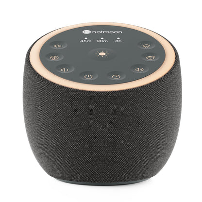 Hotmoon Sound Machine with 40 High-Fidelity Sounds, White Noise Sound Machine with Memory Functions, 8 Color Night Light, USB Power Supply, for Sleep & Noise Reduction Sleep Aid, Plug-in (Iron Black)