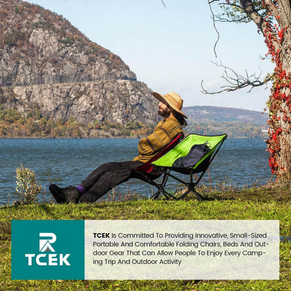 TCEK Swivel Portable Chair - Small Compact Collapsible Folding Chairs for Adults, Setup in 8 Seconds, Lightweight Outdoor Backpack Chair for Camping, Travel, Hiking, Beach, Support 300 LBS