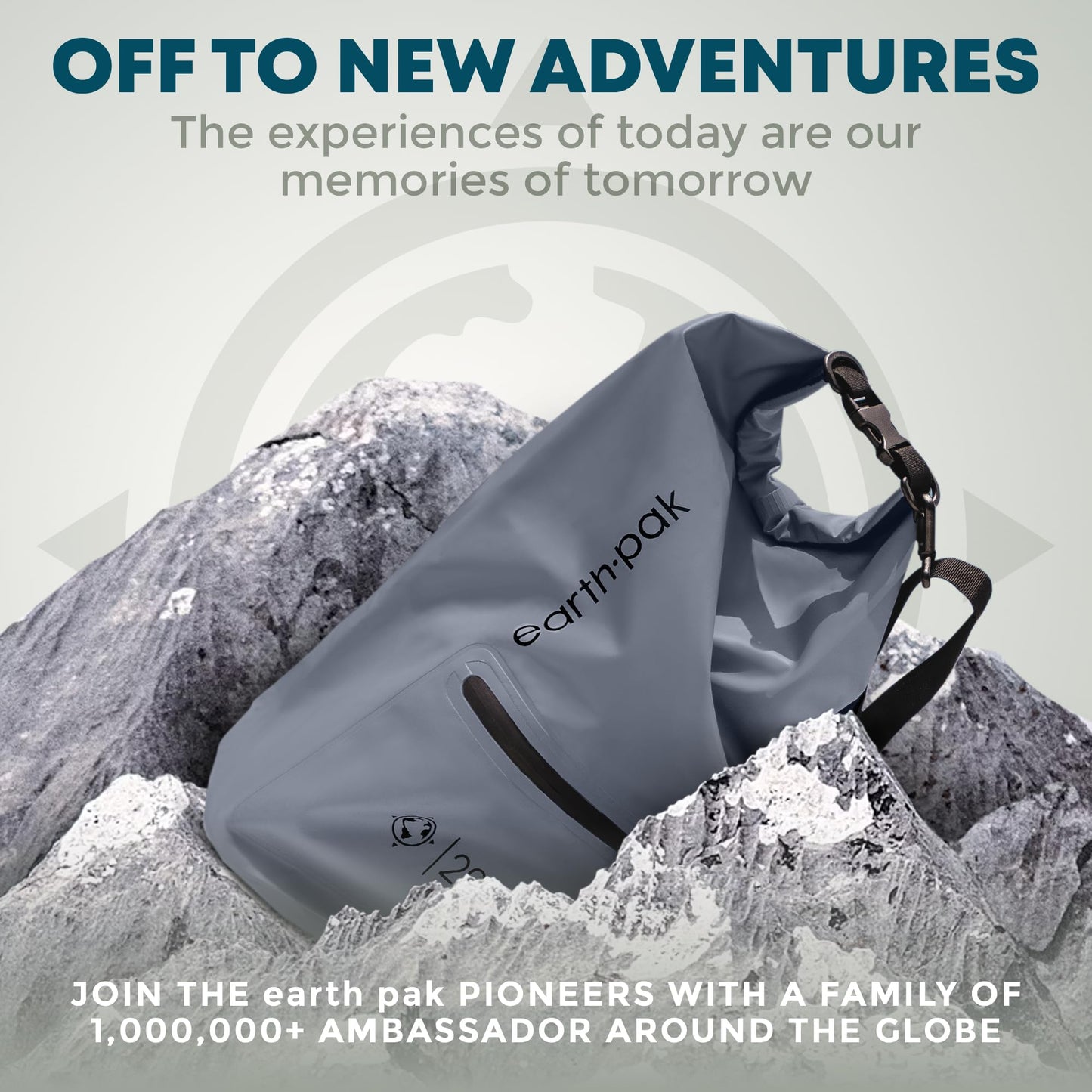 Earth Pak Waterproof Dry Bag with Zippered Pocket - Waterproof Dry Bag Backpack Keeps Gear Dry for Boating, Camping, Fishing, Beach Drybag, Kayak Accessories - Dry Bags Waterproof with Phone Case 30L