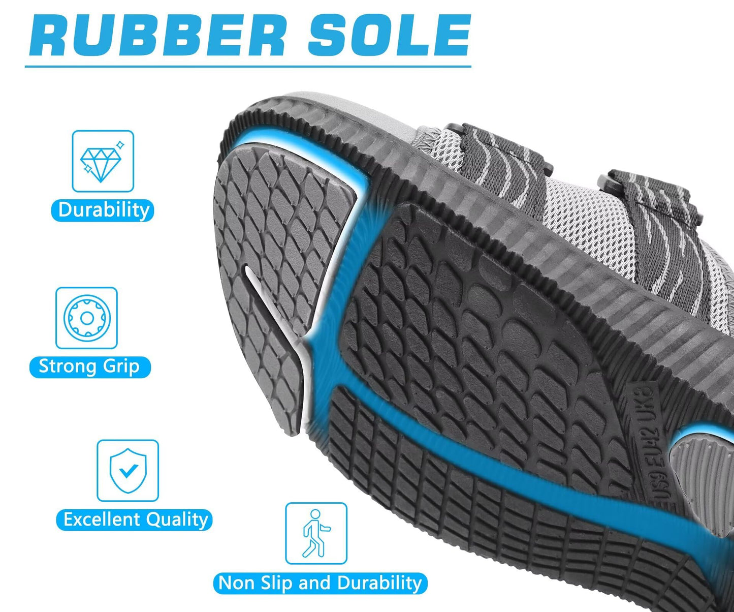 KuaiLu Mens Arch Support Hiking Sandals Orthopedic Athletic Sport Recovery Walking Cushion Sandals Open Toe Summer Beach Travel Sandles Plantar Fasciitis Water Outdoor Sandalias BlackGrey 10.5