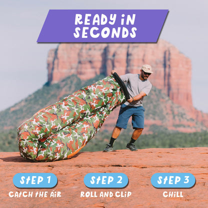 Chillbo Shwaggins Inflatable Couch – Cool Inflatable Lounger Easy Setup is Perfect for Beach Gear, Camping Fun and Festival Accessories.