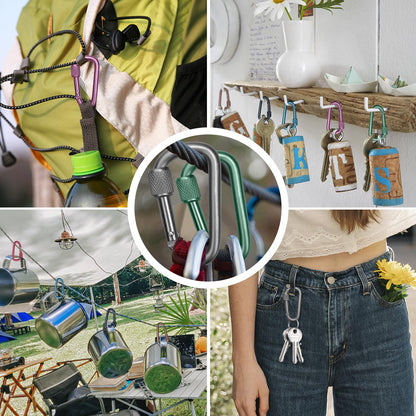 Craebuer 8 Pack Carabiner, 2 inch D-Ring Locking Carabiner Clip, Snap Hook Sport Accessories for Outdoor Camping Hiking