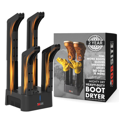 JobSite Boot Dryer - Mighty Dry with Heat Blower Fan - Fast Glove & Shoe Dryer - Helps Reduce Odor