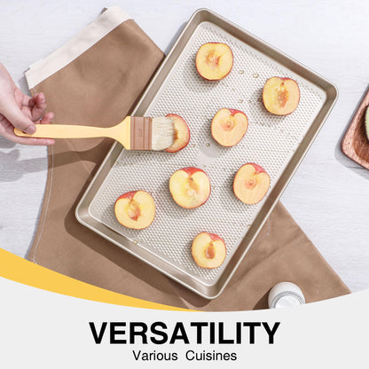 HONGBAKE 2 Pack Half Sheet Baking Pans,Non Stick Baking Sheet for Oven, 57% Thicker Carbon Steel Cookie Sheets for baking, 17.5" x 12" Cookie Trays