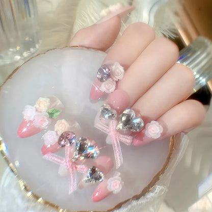 "24Pcs Cute Bow Press-On Nails"