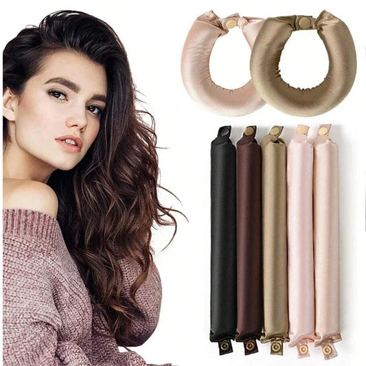 "Heatless Satin Curling Headband"