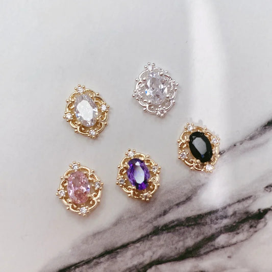 "10Pcs Retro Zircon Nail Charms"
