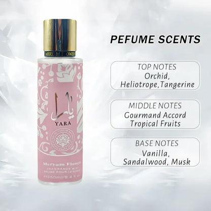 250ML Yara Women's Perfume – Long-Lasting Mist